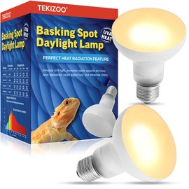 TEKIZOO Heat Lamp Bulbs Reptile Basking Light Spot Daylight for Bearded Dragon,Lizard,Tortoise,Amphibian 100W(2 Pack)