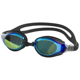 Aqua Speed® Champion Silikon Schwimmbrille Goggle Sicherheitsglas AntiFog UV, Modell:Champion New/schwarz-verspiegelt