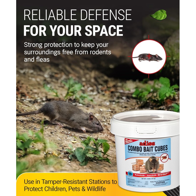 Kaput Adios Combo Bait Cubes – Dual-Action Rodenticide + Insecticide