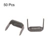 uxcell 50Pcs Brass Leather Staples, 8mm Two Prong Belt Loops