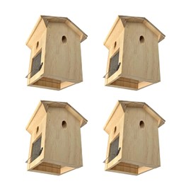 Carpenter Bee Traps for Outside, Piched Roof Nature Hanging Wood Boring Bee Trap for Outdoor Insect Trap