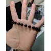 RAYON Black Tourmaline Schrol bead bracelet MEN Stretch 10mm 2A+