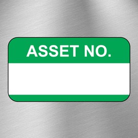 Asset Number Quality Control Labels- 50 Stickers 38mm x 22mm Green