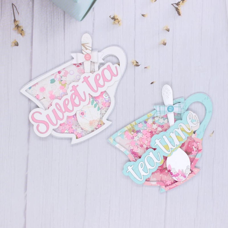 KSCRAFT Tea Cup Shaker Metal Cutting Dies Stencils for DIY