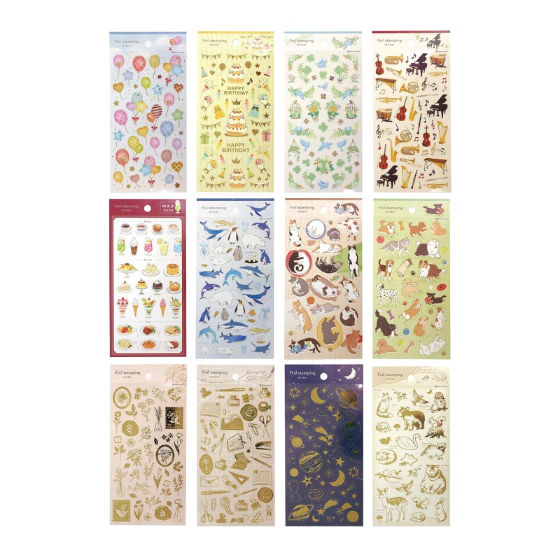 Transparent Sticker Large Foil Stamping [Birthday] Sticker Gold Foil Notebook
