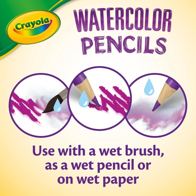 Crayola Watercolor Colored Pencils (24ct), Watercolor Paint Alternative, Watercolor Pencil