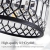 Pevfah Crystal Black Ceiling Light, Modern Semi Flush Mount Ceiling
