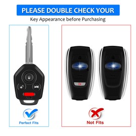 T-carbon Real Glass Fiber Key Fob Cover Compatible with Subaru WRX Key Fob Cover 3D Texture Key Fob Protector fits for Impreza WRX Key Shell Accessories,Silver Black