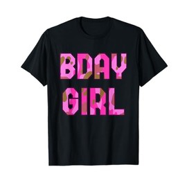 Camouflage Hunter Bday Girl Pink Camo Huntress Birthday T-Shirt