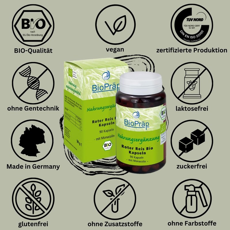 BioPräp Red Rice Organic Capsules 90 Cellulose Capsules