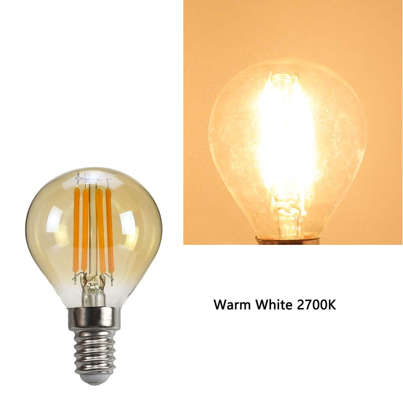 E14 4W G45 LED Globe Filament Bulb Dimmable Edison Filament