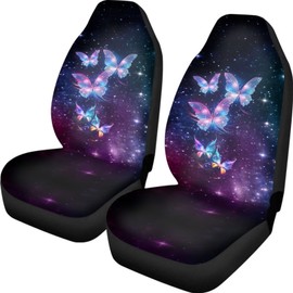 JoyLamoria Car Seat Cushion Cover Casual Saddle Blanket Auto Seat Cushion Pad Seat Cushion Pads, Galaxy Butterfly
