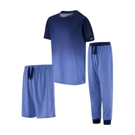 US Angels Boys Pajamas 3 Piece Set, big boys pj set, pajama pants for boys, pijama shorts, Size 8, Size 10-12, Size 14-16