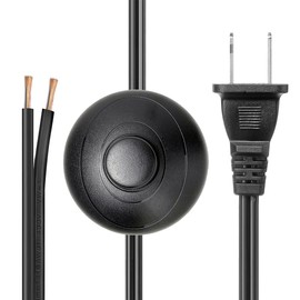 [UL Listed ] PLUSPOE 5Ft 18AWG AC Power Cord Plug w/Floor Foot Pedal Push Switch Inline Lamp Light On-Off Control