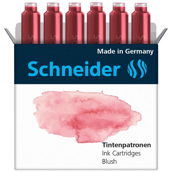 Schneider Blush Pastel Ink Cartridge (Standard Fountain Pens) Pack of 6