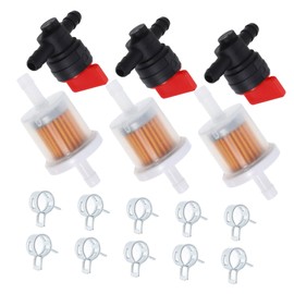SUPVOX 1 Set Carburetor Shut Off Valve with Filters Clamps Kit for Lawn Mowers Generators Garden Equipment Prevention Easy Maintenance