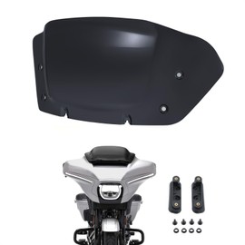 Kiawnia 10" Wave Windshield Windscreen Wind Splitter Compatible for Harley Street Glide FLHX, CVO Street Glide FLHXSE 2023 2024 (Black)