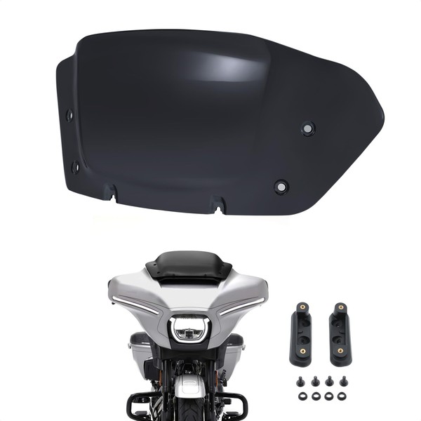 Kiawnia 10" Wave Windshield Windscreen Wind Splitter Compatible for Harley