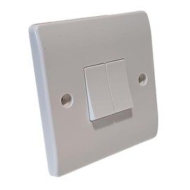 ÉABCON 2-Gang Curved Edge Light Switch, White, Stylish and Robust