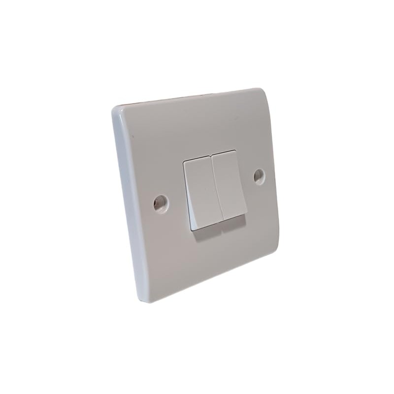 ÉABCON 2-Gang Curved Edge Light Switch, White, Stylish and Robust