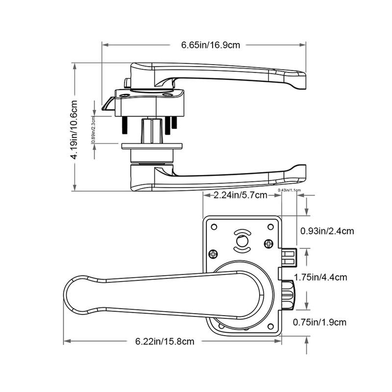 EBTOOLS Bathroom Door Lock RV,Toilet Door Lever Lock Set Bathroom