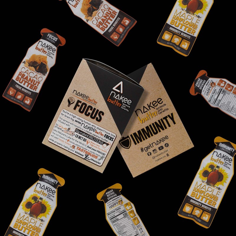 Nakee Butter Focus Cacao Peanut Butter Starter 48 Pack