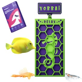 YOBBAI Magnetic Seaweed Feeder, Swinging Motion Nori Feeder, Seaweed Clip for Tangs Angels Freshwater and Shrimp Tanks (Green & Purple)
