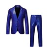 ZEROYAA Men's 70s Disco Suits Metallic Shiny Sequin Outfits Blazer