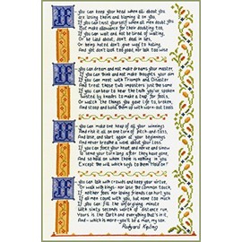 If' by Rudyard Kipling Sampler - Complete Cross Stitch kit on 14 aida with Clear Colour Chart