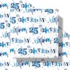 LeZakaa 25th Birthday Wrapping Paper Roll - Blue Happy 25th