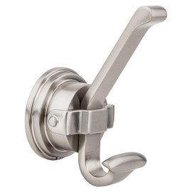 Pfister Breckenridge Brushed Nickel Bathroom Towel Hook/Robe Hook with Hidden Screws, 2-Hole Wall Hooks/Door Hooks for Hanging, Bathroom Hardware/Bathroom Accessories, Traditional Bathroom Décor