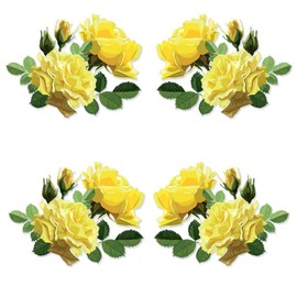 Yellow Roses Kitchen Stand Mixer Appliance Decal Front/Back Vinyl Decal Set - Full Color