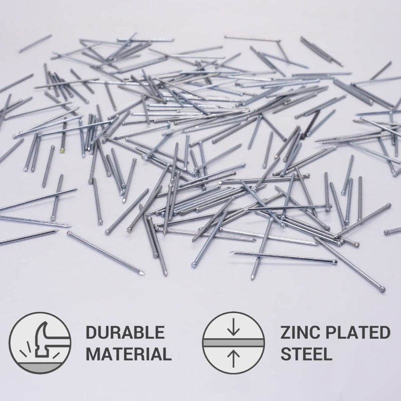 SKIR'CO (1500pcs) Small Head 1.5x40mm Finishing Nails Galvanized Steel Nails