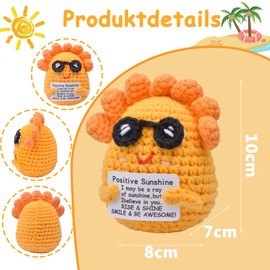 Mwmoeen Pocket Hug Positive Animals Buffalo Sun Lazy, Positive Creative Knitting Wool Animals, Emotional Support Gifts Party Decoration Family Friends Gift Girlfriend Gift