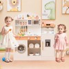 Costzon Kids Kitchen Playset, Wooden Pretend Play Kitchen with Coffee