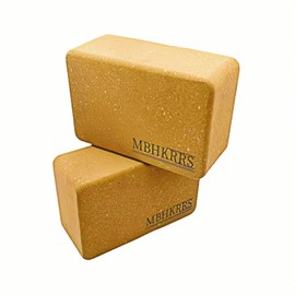 MBHKRRS Yoga Block - Fine-Grain Cork Block, Yoga Equipment, Home Gym Accessory, Pilates Tool, Lightweight for Travel, Extra Firm Workout Accessory with Comfortable Edges (Cork 2-pack, 4" x 6" x 9")