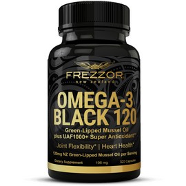 FREZZOR Omega 3 Black Green Lipped Mussel Oil Capsules - 120 Count