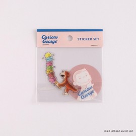 Overglad Curious George Sticker Clear Sticker Set ice cream CGG-010