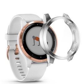 WUWOCJ Screen Protector Cases Compatible with Garmin Vivoactive 4S/Venu 2S 40mm,All-Around Soft TPU Protective Case Bumper Frame Cover (Silver)