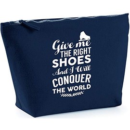 Hippowarehouse Give me the right shoes and I will conquer the world ice skates printed make up cosmetic wash bag 18x19x9cm