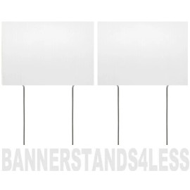 8x12 Inch BLANK WHITE Yard Sign with Stake - 2 PACK