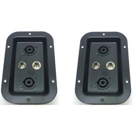 (2) Two Jack Plates with Dual SpeakON NL4 & 1/4" Female Jacks PA Speakers Box