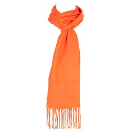 Hat To Socks Super Soft Classic Plain Winter Scarf for Men and Women (Orange)