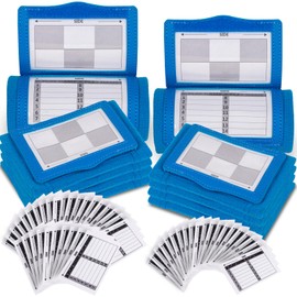 Lebared Football Wristbands with 5 Playbook Cards, Clear PVC Windows Wristbands Sports for Youth & Adults, 5on5 Flag Football Wrist Bands, QB Arm Bands for Quarterback, Catcher, Referee (Blue 10Pack)