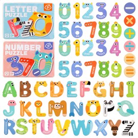 Deepton 52Pcs Magnetic Letters and Numbers for Children, Large Alphabet Magnets for Fridge, Cute Animals ABC Magnets for Kids, Educational Spelling Games Toys for Baby, Toddler Preschool