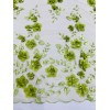 Olive Green Double Scalp Orquidia 3D Floral Design Embroider with