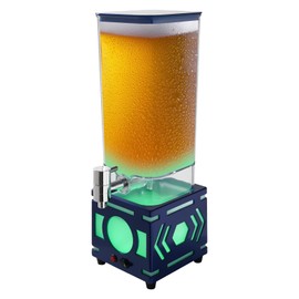 CNCEST 3L Beverage Dispenser, Water Juice Drink Dispenser, Plastic Drink Dispenser with LED Light for Cold Drinks Such As Lemonade, Milk, Beer, Iced Tea (Dark blue)