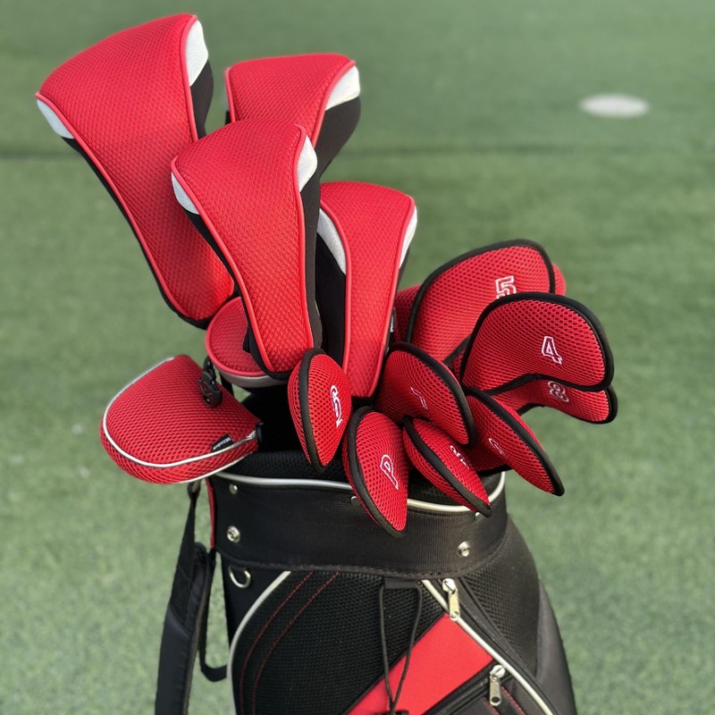 Andux Golf 460cc Drivers Club Head Covers Short Neck Red