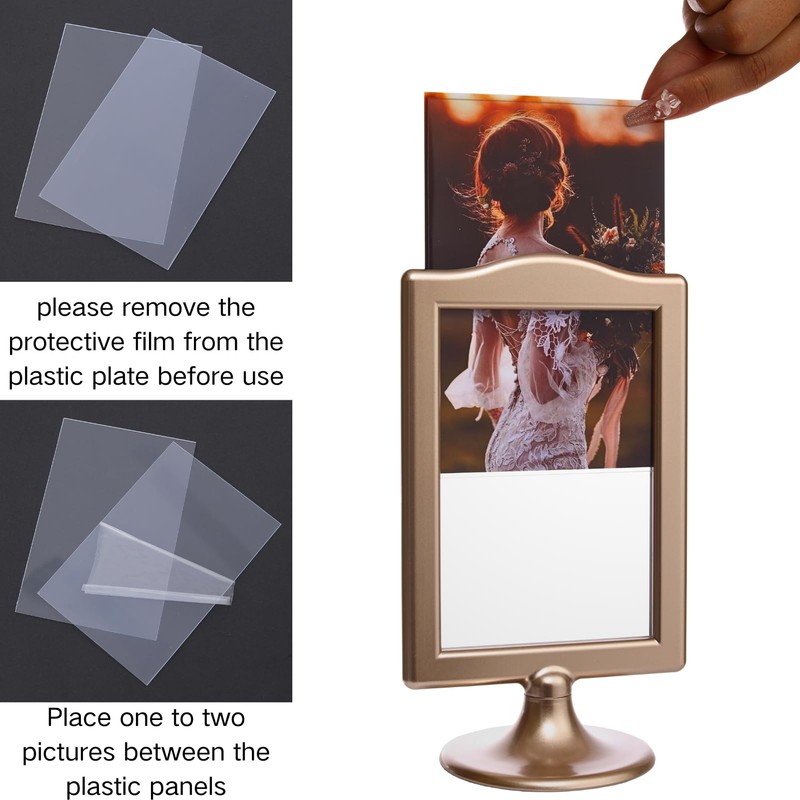 Meonua Double Sided Standing Picture Frames 4x6 Inch Pedestal Photo
