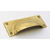 Solid Brass Rectangular Drawer Pull/Cupboard Door Handle (10cm)